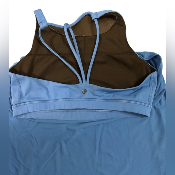 Lululemon open low back built in bra tank top bright blue size 8 - Picture 7 of 8